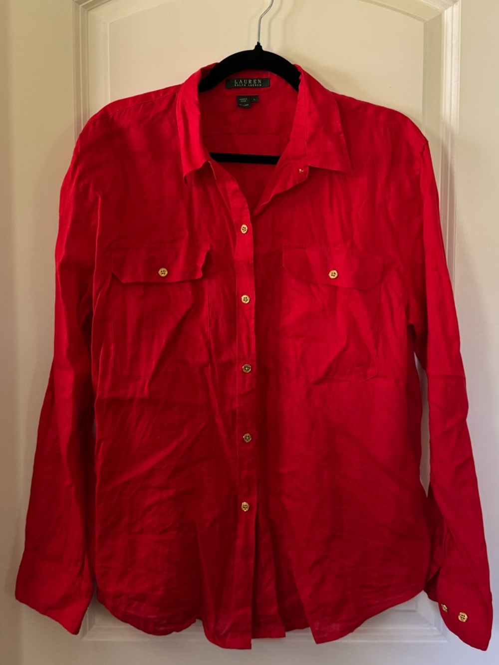 Ralph Lauren Linen Button Up Top - Size L